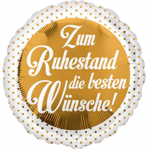 Folienballon - Zum Ruhestand die besten Wünsche! - ø 43cm